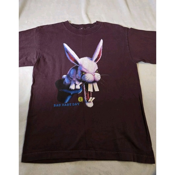Vintage Goosebumps Bad Hare Day T Shirt Youth  L XL 90s #41 Kids No Size Tags - Picture 2 of 7